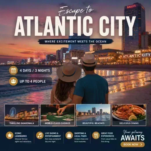 Caesars Atlantic City — 4D/3N Atlantic City